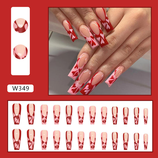 12 Sizes-24 Pcs Press On Nails W324