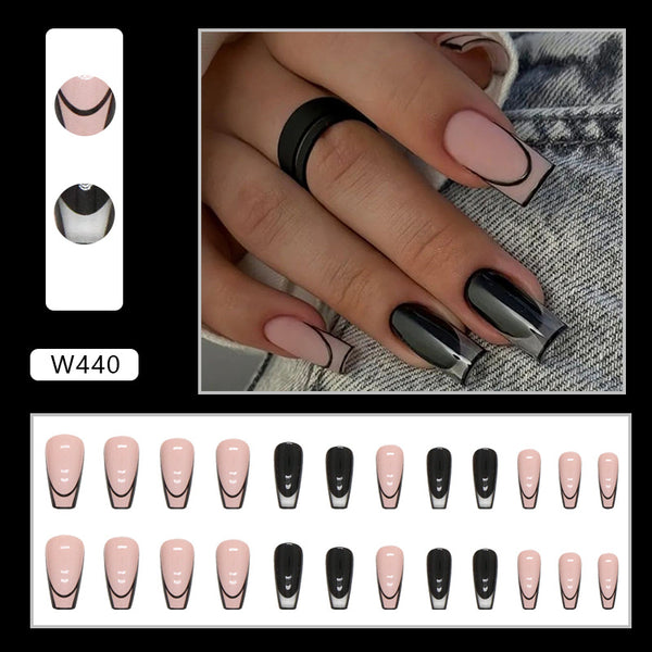 12 Sizes-24 Pcs Press On Nails W440