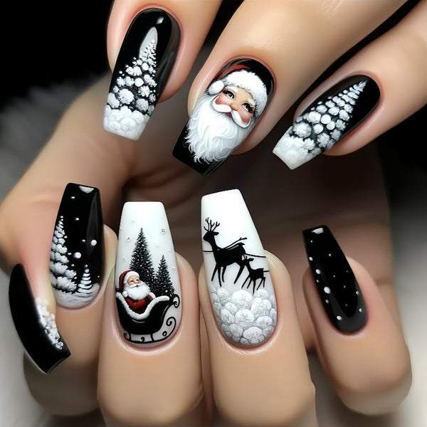 12 Sizes-24 Pcs Press On Nails Y268