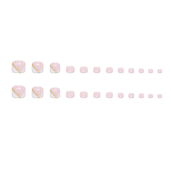 12 Sizes-24 Pcs Press On Nails F073