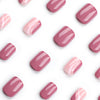 Glossy Pink Short Square Press on Nails