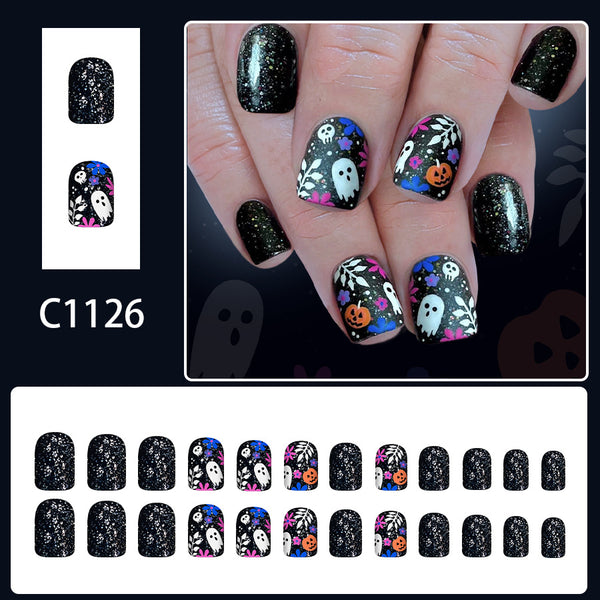 12 Sizes-24 Pcs Press On Nails C1126