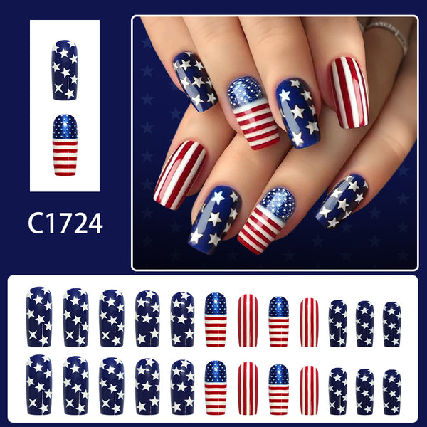 12 Sizes-24 Pcs Press On Nails C1724