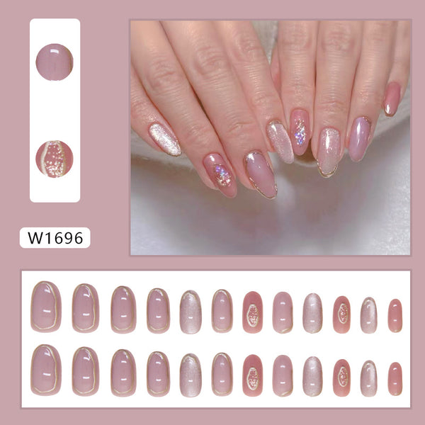 12 Sizes-24 Pcs Press On Nails W1696