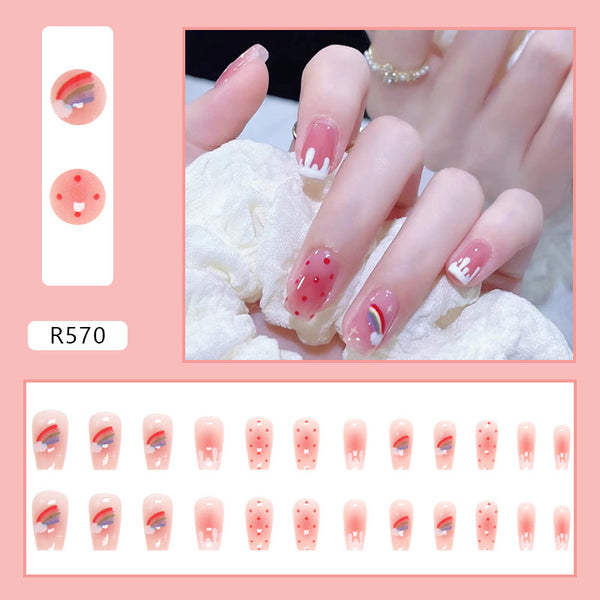 12 Sizes-24 Pcs Press On Nails R570