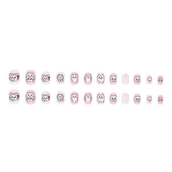 12 Sizes-24 Pcs Press On Nails K018