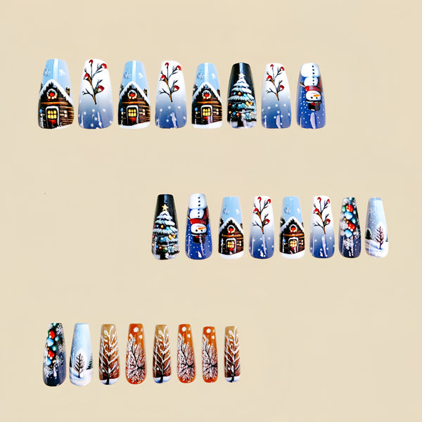 12 Sizes-24 Pcs Press On Nails Y418