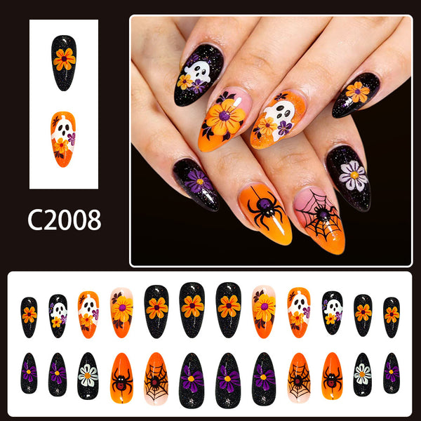 12 Sizes-24 Pcs Press On Nails C2008