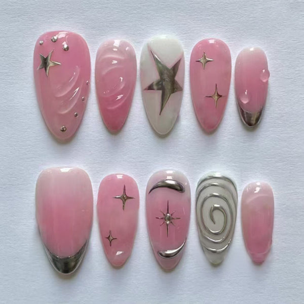 12 Sizes-24 Pcs Press On Nails W2010