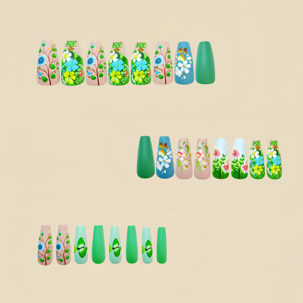 12 Sizes-24 Pcs Press On Nails Y494