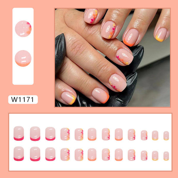 12 Sizes-24 Pcs Press On Nails W1171