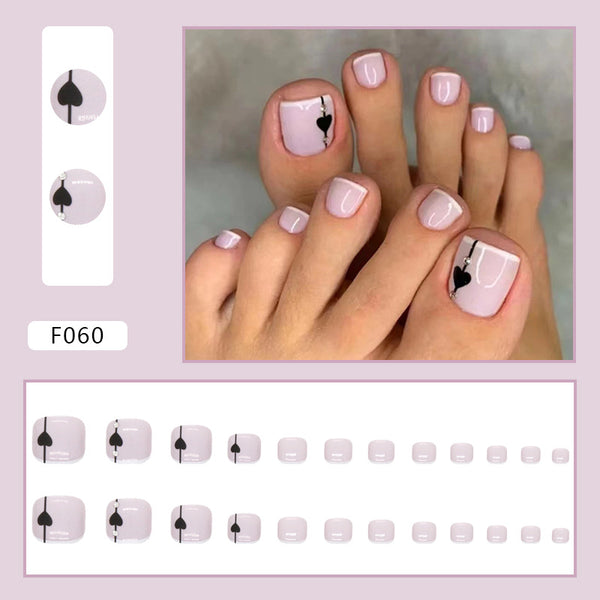 12 Sizes-24 Pcs Press On Nails F060