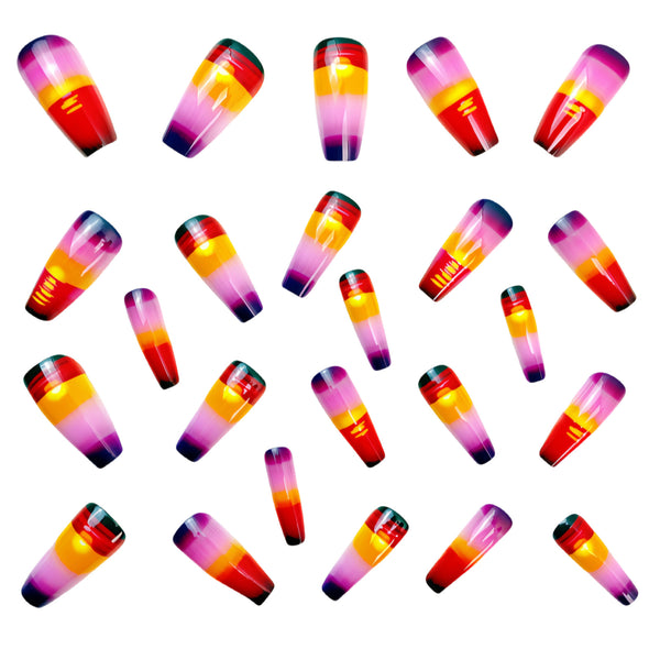 12 Sizes-24 Pcs Press On Nails Y626