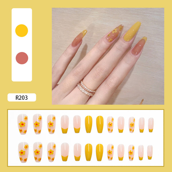 12 Sizes-24 Pcs Press On Nails R201