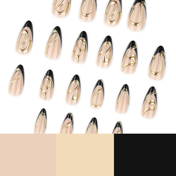 12 Sizes-24 Pcs Press On Nails JP4263