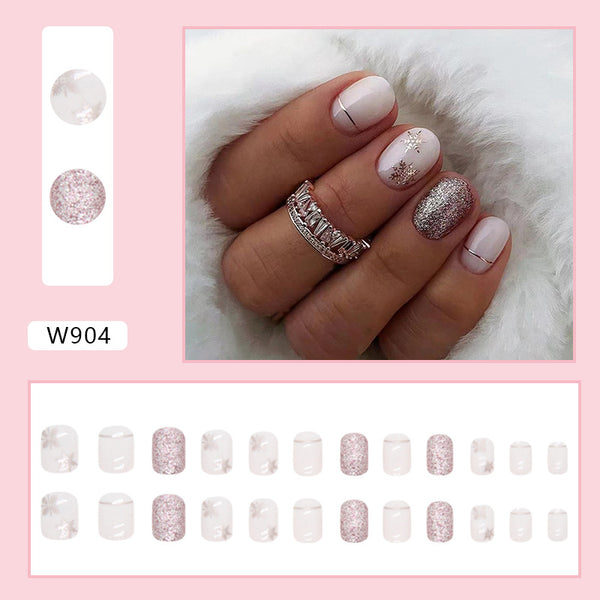 12 Sizes-24 Pcs Press On Nails W904