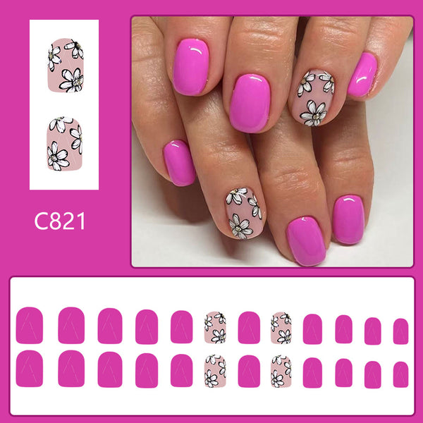 12 Sizes-24 PcsPress On Nails C821