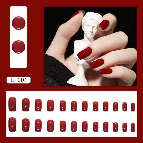12 Sizes-24 Pcs Press On Nails CF001