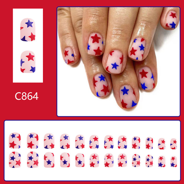12 Sizes-24 Pcs Press On Nails C864