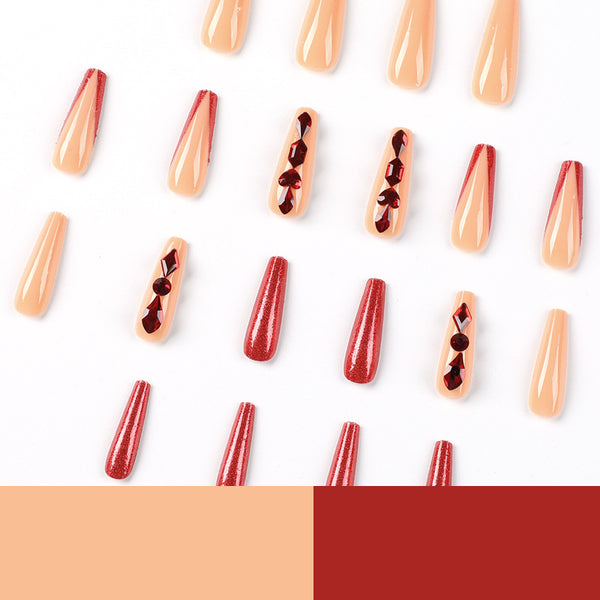 12 Sizes-24 Pcs Press On Nails JP1724
