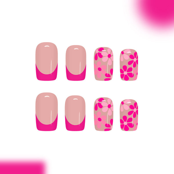 12 Sizes-24 Pcs Press On Nails C1521
