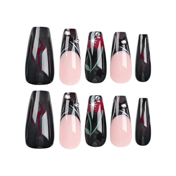 12 Sizes-24 Pcs Press On Nails JP2814
