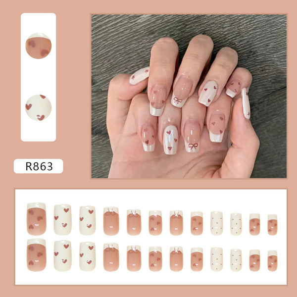 12 Sizes-24 Pcs Press On Nails R863