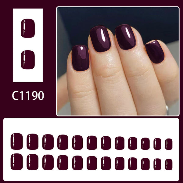 12 Sizes-24 Pcs Press On Nails C1190