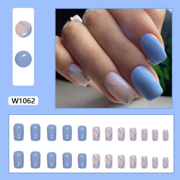 12 Sizes-24 Pcs Press On Nails W1062