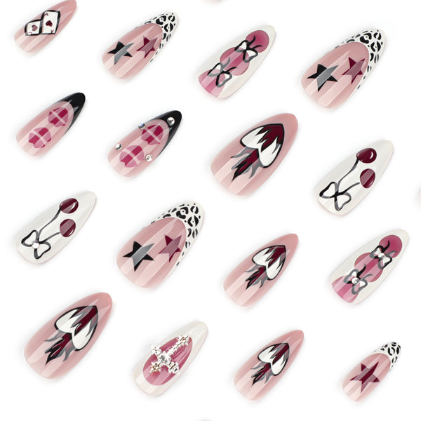 12 Sizes-24 Pcs Press On Nails JP3964