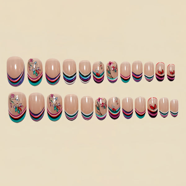 12 Sizes-24 Pcs Press On Nails Y1547
