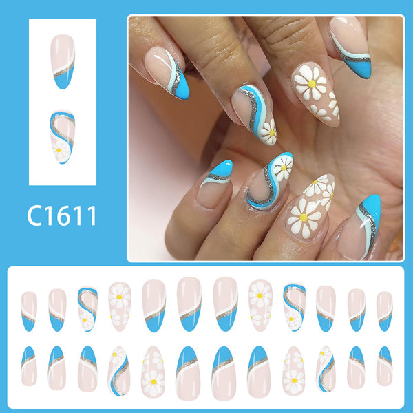 12 Sizes-24 Pcs Press On Nails C1611
