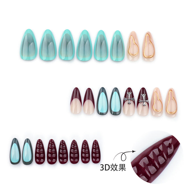12 Sizes-24 Pcs Press On Nails JP3483