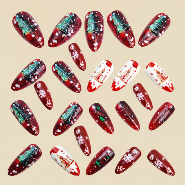 12 Sizes-24 Pcs Press On Nails Y1240