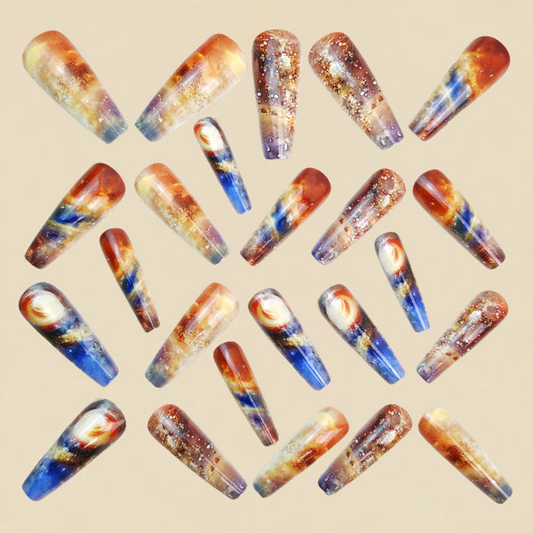 12 Sizes-24 Pcs Press On Nails Y1383