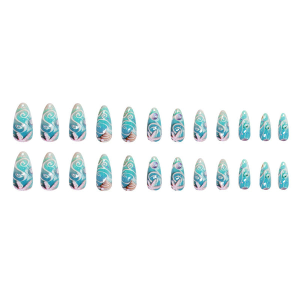12 Sizes-24 Pcs Press On Nails W1929