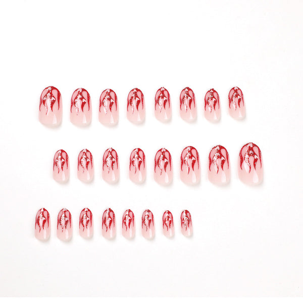 12 Sizes-24 Pcs Press On Nails JP1775