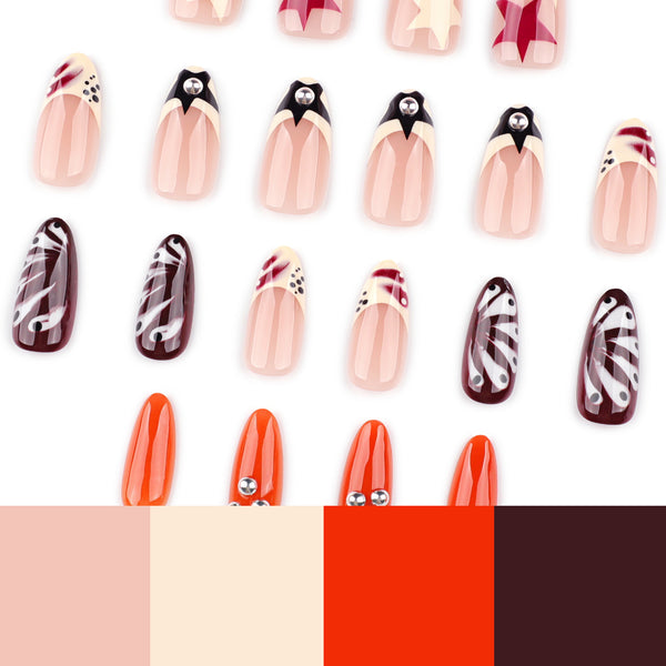 12 Sizes-24 Pcs Press On Nails JP4041