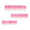 Glossy Long Ombre Pink Square Press on Nails