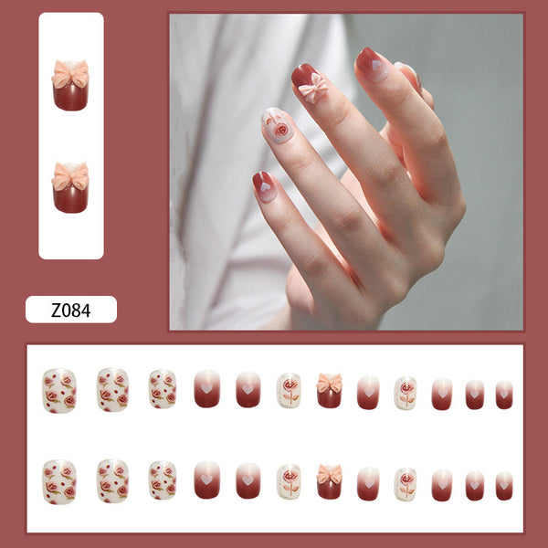 12 Sizes-24 Pcs Press On Nails Z082
