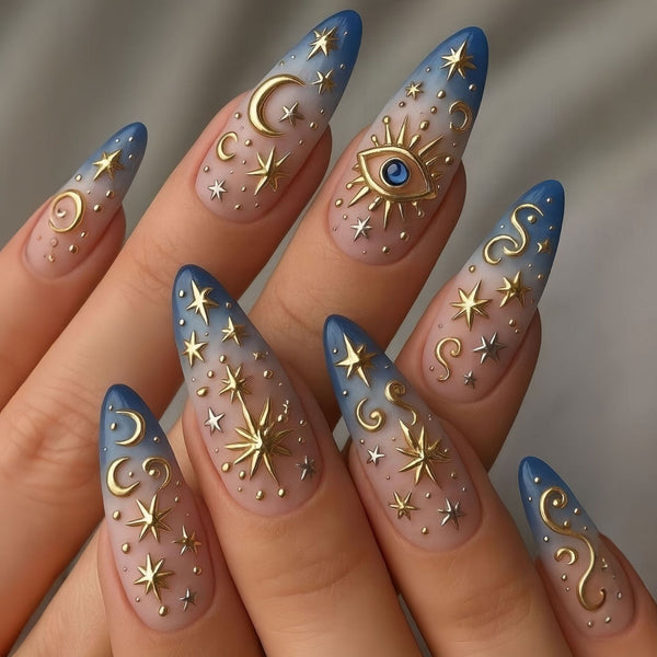 12 Sizes-24 Pcs Press On Nails Y1539