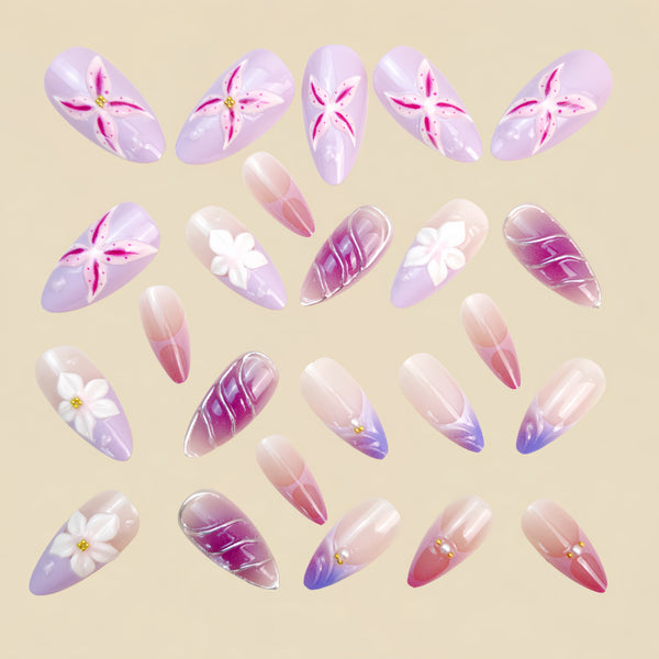 12 Sizes-24 Pcs Press On Nails Y1391