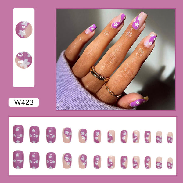 12 Sizes-24 Pcs Press On Nails W423