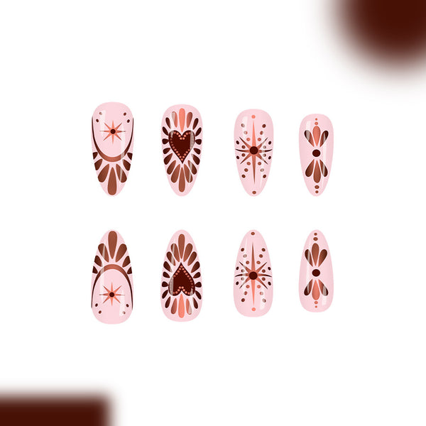 12 Sizes-24 Pcs Press On Nails C1427