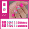 12 Sizes-24 Pcs Press On Nails C349