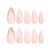 Almond French Glossy Long Pink Press on Nails
