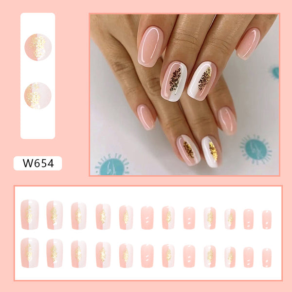 12 Sizes-24 Pcs Press On Nails W654