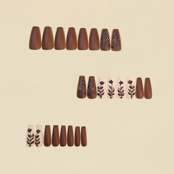 12 Sizes-24 Pcs Press On Nails Y1000