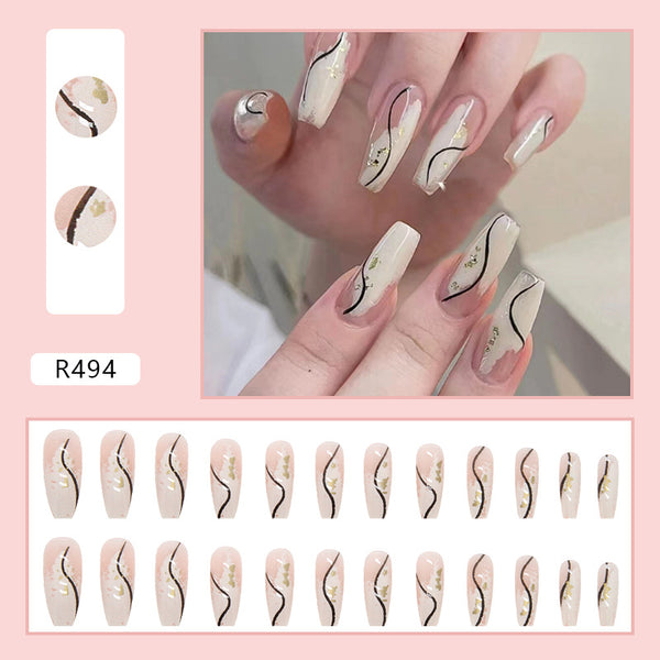 12 Sizes-24 Pcs Press On Nails R481