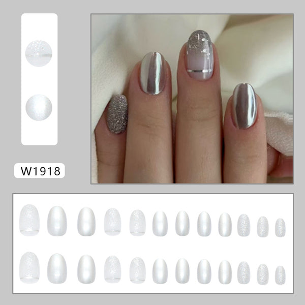 12 Sizes-24 Pcs Press On Nails W1918
